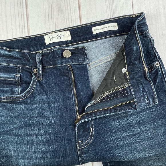 Jessica Simpson Harmony High Rise Slim Straight Jeans Women’s 28 Blue Dark Wash - Picture 11 of 16